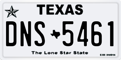 TX license plate DNS5461