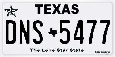 TX license plate DNS5477