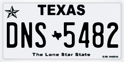 TX license plate DNS5482