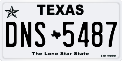 TX license plate DNS5487