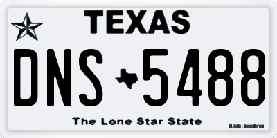 TX license plate DNS5488