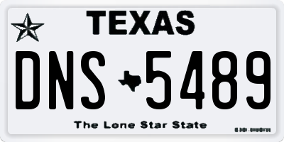 TX license plate DNS5489