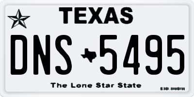 TX license plate DNS5495