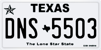 TX license plate DNS5503