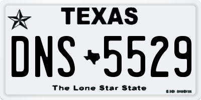 TX license plate DNS5529