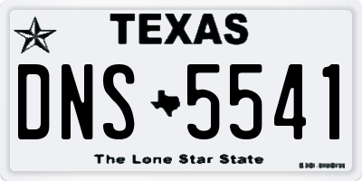 TX license plate DNS5541
