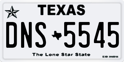 TX license plate DNS5545