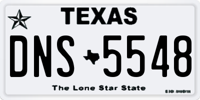 TX license plate DNS5548
