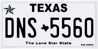 TX license plate DNS5560