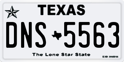 TX license plate DNS5563