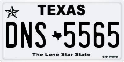 TX license plate DNS5565