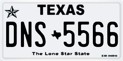 TX license plate DNS5566