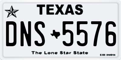 TX license plate DNS5576