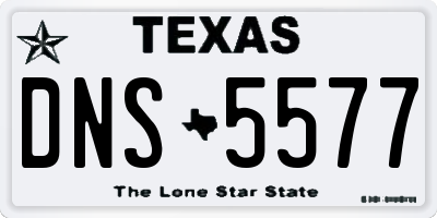 TX license plate DNS5577