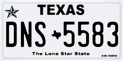 TX license plate DNS5583