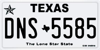 TX license plate DNS5585