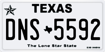TX license plate DNS5592