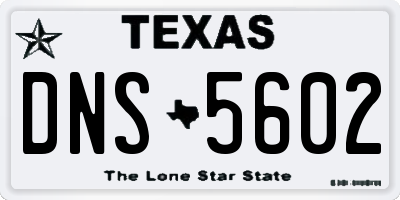 TX license plate DNS5602
