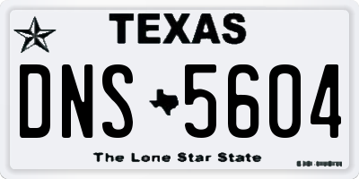 TX license plate DNS5604