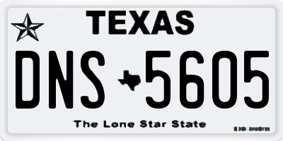 TX license plate DNS5605