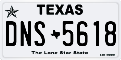 TX license plate DNS5618