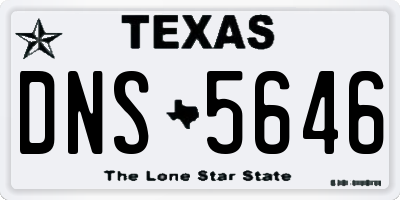TX license plate DNS5646