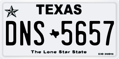 TX license plate DNS5657