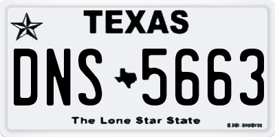 TX license plate DNS5663