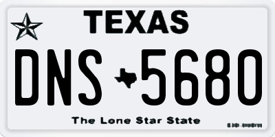 TX license plate DNS5680