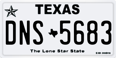 TX license plate DNS5683