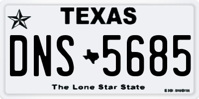 TX license plate DNS5685