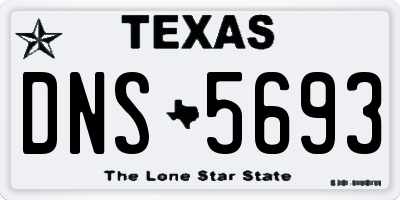 TX license plate DNS5693