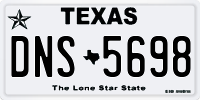 TX license plate DNS5698