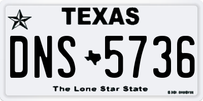 TX license plate DNS5736