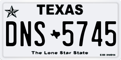 TX license plate DNS5745