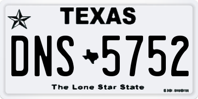 TX license plate DNS5752