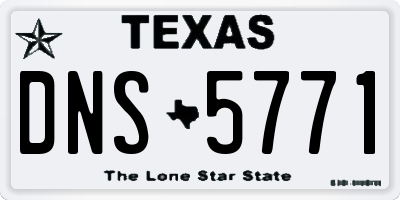 TX license plate DNS5771