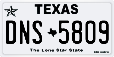 TX license plate DNS5809