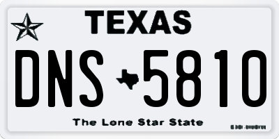 TX license plate DNS5810
