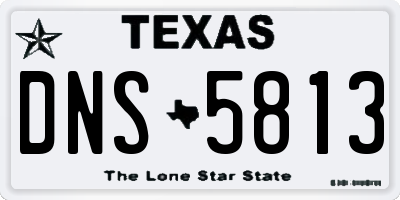 TX license plate DNS5813
