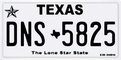 TX license plate DNS5825