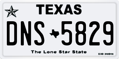 TX license plate DNS5829