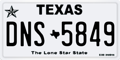 TX license plate DNS5849