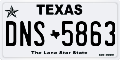 TX license plate DNS5863
