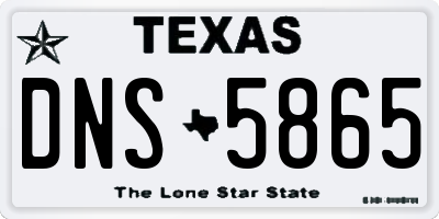 TX license plate DNS5865