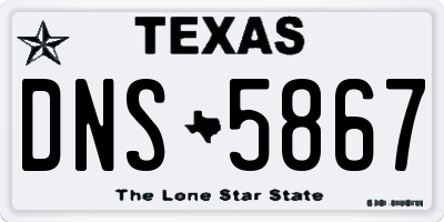 TX license plate DNS5867