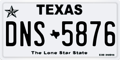 TX license plate DNS5876