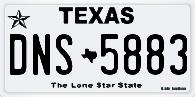 TX license plate DNS5883