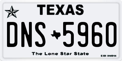 TX license plate DNS5960