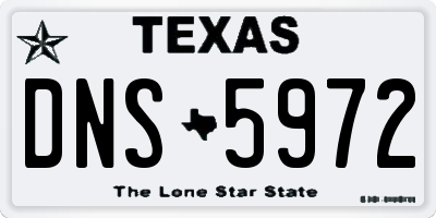 TX license plate DNS5972